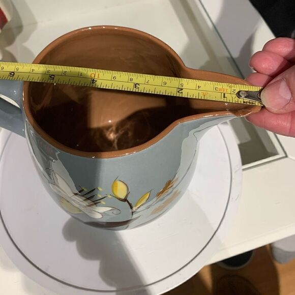 Stangl Pottery VNTG 50s Trenton, NJ “Golden Harvest” Hand-paint Pitcher Blue MCM - Picture 9 of 11